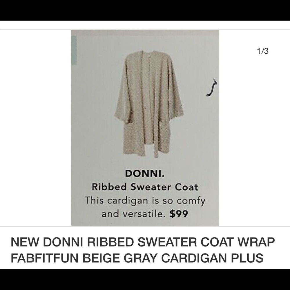 DONNI. Ribbed Sweater Coat / Cardigan